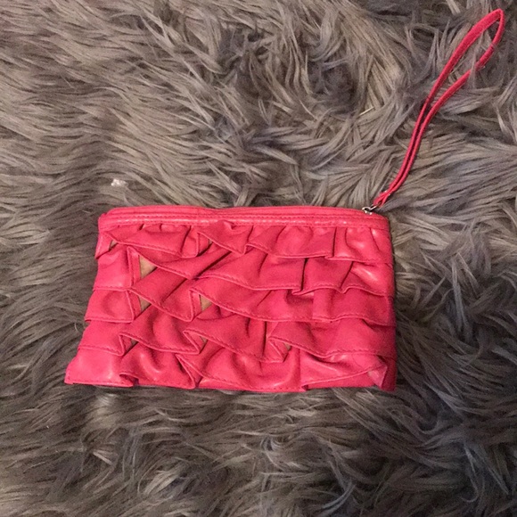 Hot Pink Ruffle Wristlet - Picture 1 of 3